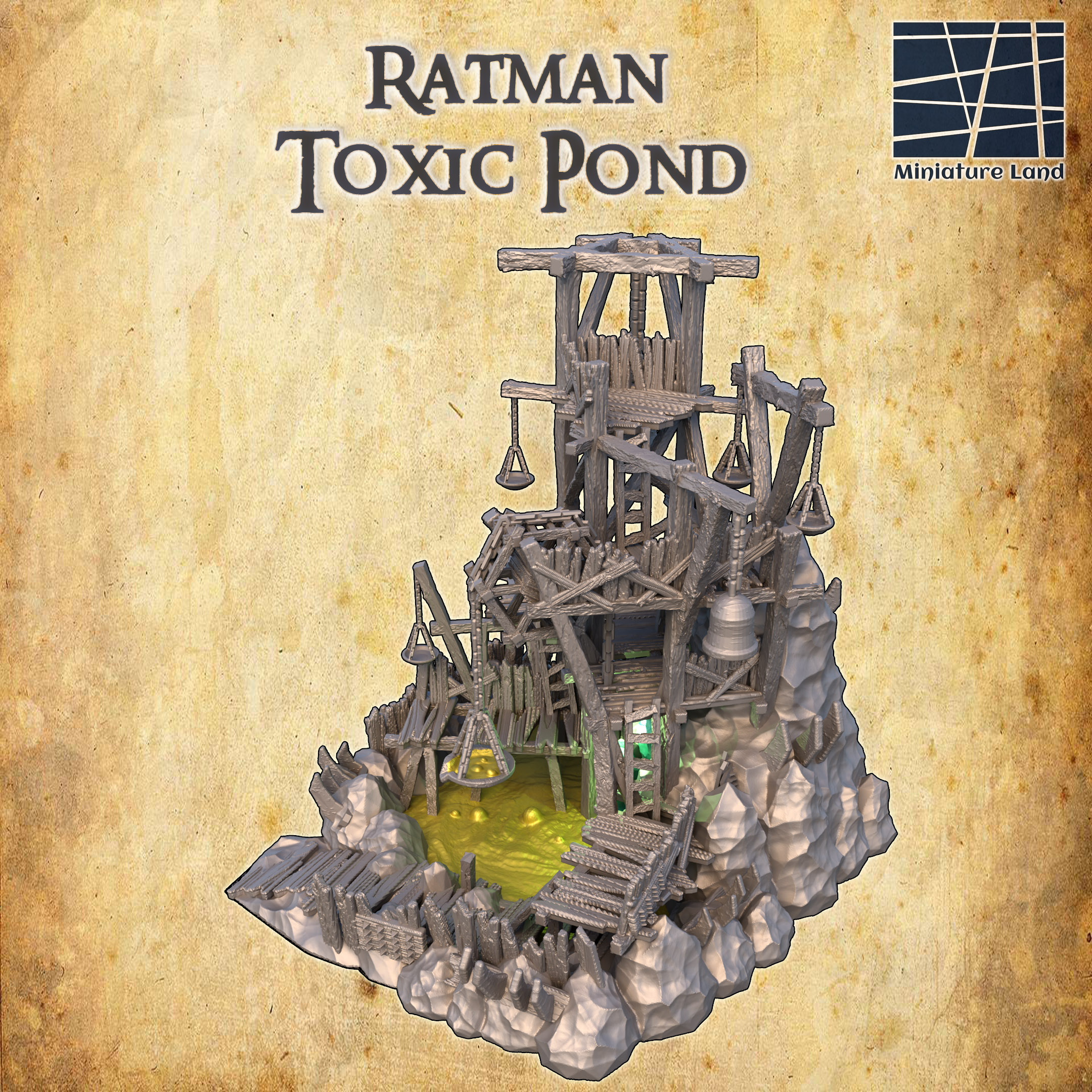 Ratman Toxic Pond - Tabletop Terrain - 28 MM